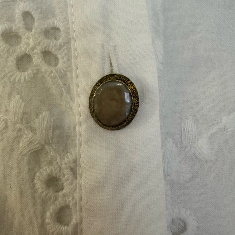 Zara White Long Sleeve Eyelet Dress - Picture 4 of 7